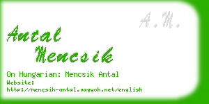 antal mencsik business card